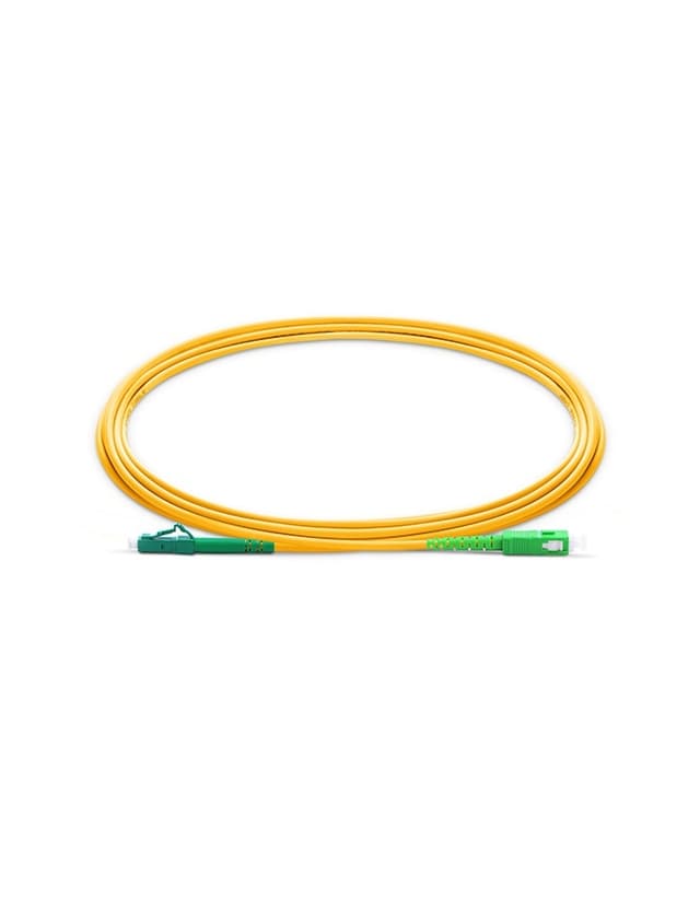 LC to SC APC Simplex OS2 2.0mm PVC Fiber Patch Cable, 1m