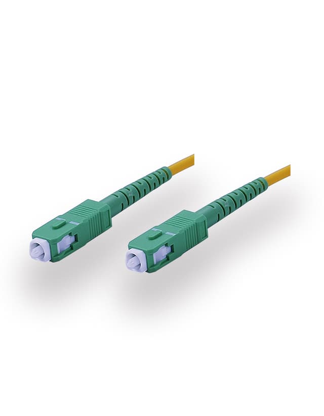 SC to SC APC Simplex OS2 2.0mm PVC Fiber Patch Cable, 1m
