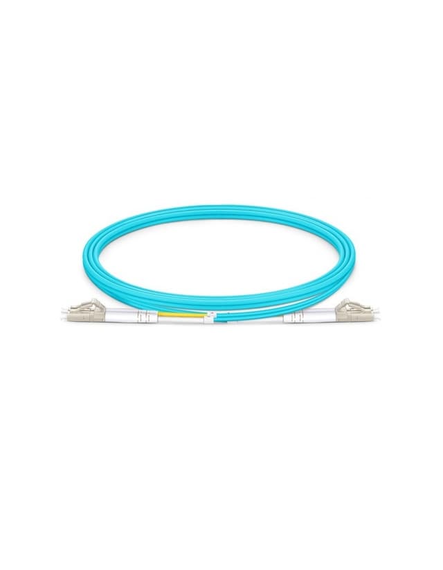 LC to LC UPC Duplex OM3 2.0mm PVC Fiber Patch Cable, 1m