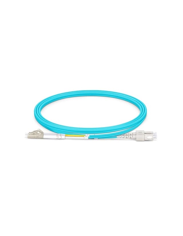 LC to SC UPC Duplex OM3 2.0mm PVC Fiber Patch Cable, 1m