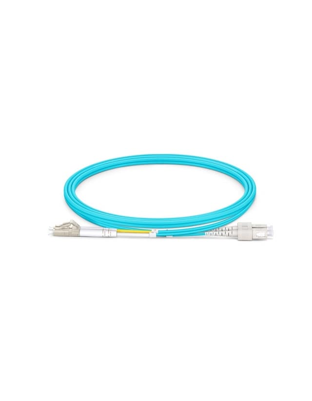 LC to SC UPC Duplex OM3 2.0mm OFNP Fiber Patch Cable, 1m