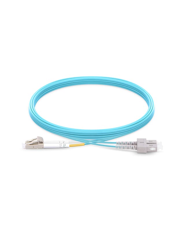 LC to SC UPC Duplex OM4 2.0mm LSZH Fiber Patch Cable, 1m