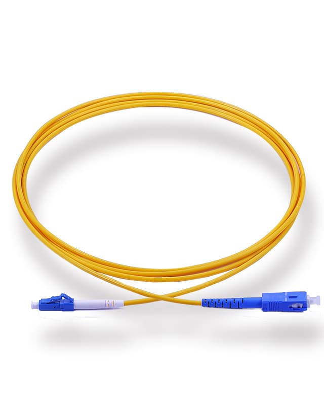 LC to SC UPC Simplex OS2 2.0mm PVC BIF Patch Cable, 3m