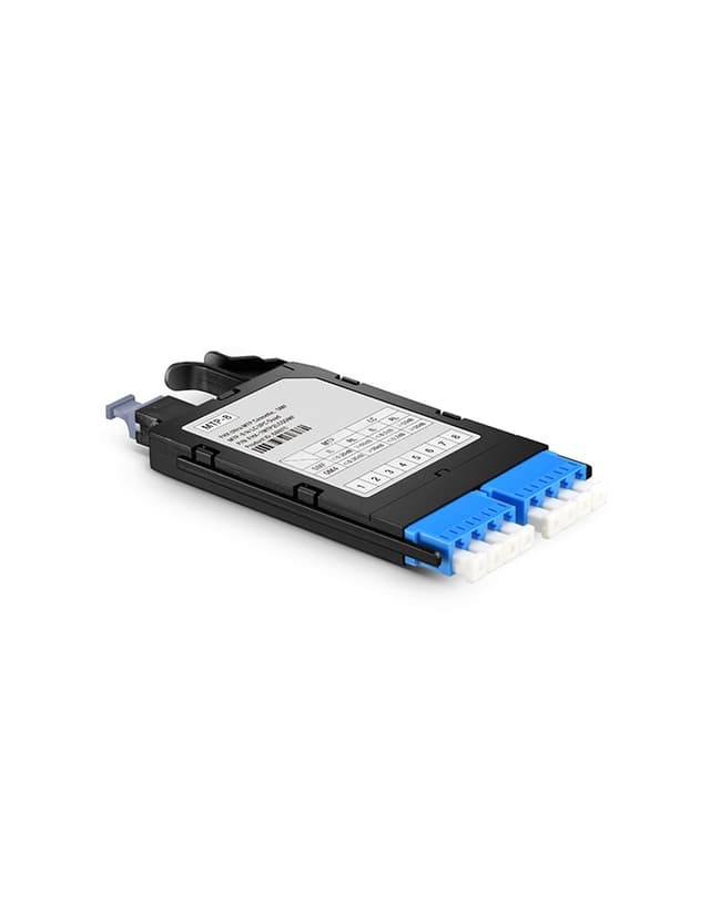 MTP-8 to 2x LC Quad, 8 Fibers OS2 Single Mode FHX MTP/MPO Cassette, 40G/100G to 10G/25G
