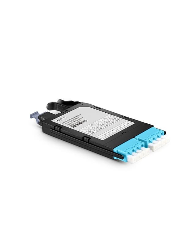 MTP-8 to 2x LC Quad, 8 Fibers OM4 Multimode FHX MTP/MPO Cassette, 40G/100G to 10G/25G