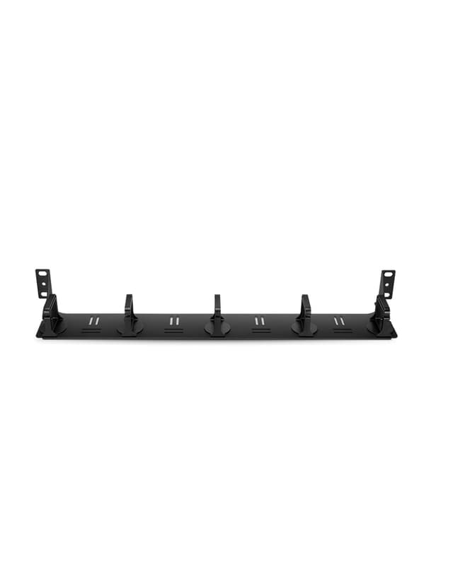 1U Horizontal Lacer Panel with 5 Detachable D-rings, Plastic D-rings
