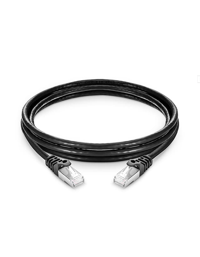 Cat7 Snagless Shielded (SFTP) PVC Black Patch Cable, 3ft