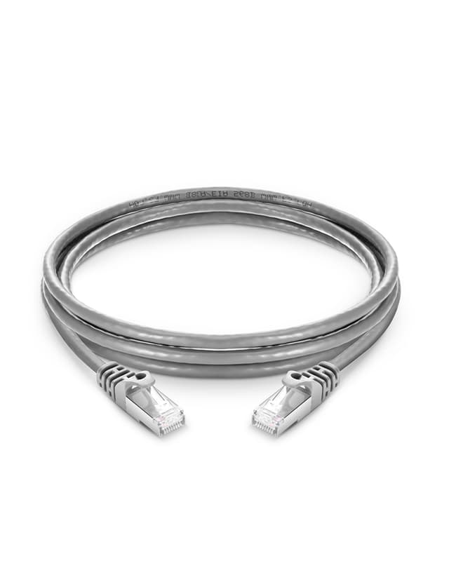 Cat6a Snagless Shielded (SFTP) PVC Gray Patch Cable, 6in