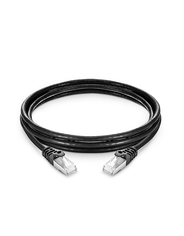 Cat6a Snagless Shielded (SFTP) PVC Black Patch Cable, 6in