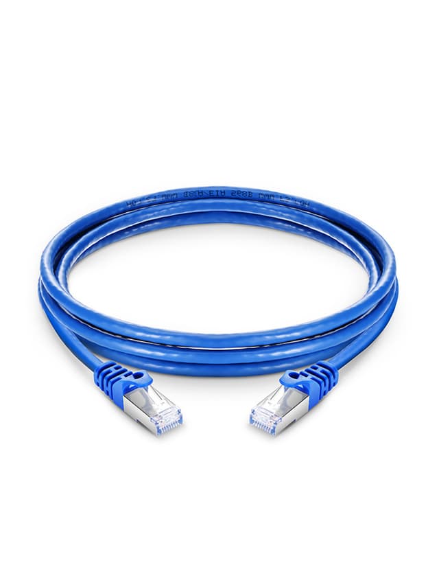 Cat6a Snagless Shielded (SFTP) PVC Blue Patch Cable, 16ft