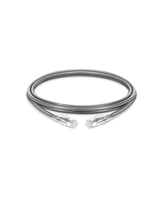 Cat6 Snagless Unshielded (UTP) PVC CM Gray Slim Patch Cable, 6in