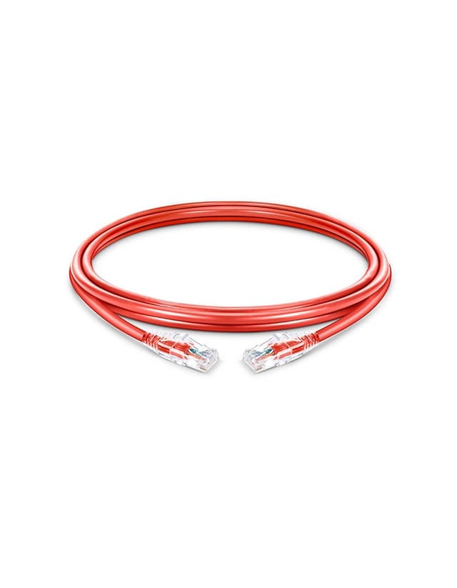 Cat6 Snagless Unshielded (UTP) PVC CM Red Slim Patch Cable, 6in
