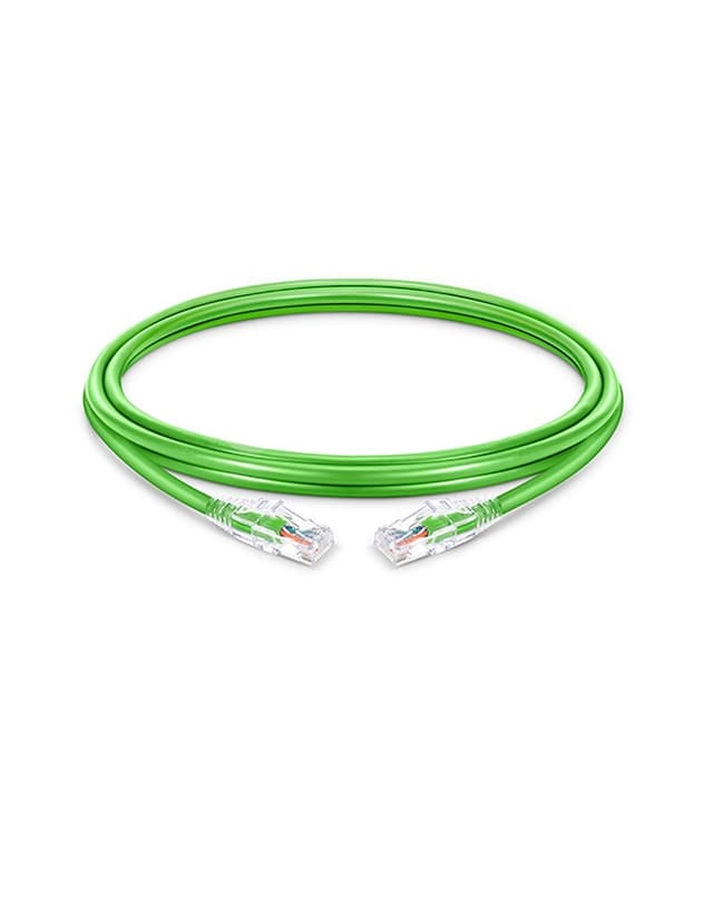 Cat6 Snagless Unshielded (UTP) PVC CM Green Slim Patch Cable, 6in