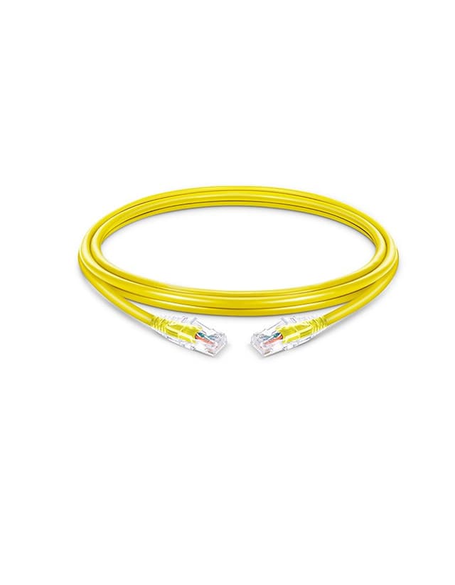 Cat6 Snagless Unshielded (UTP) PVC CM Yellow Slim Patch Cable, 6in