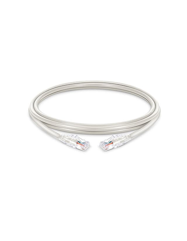 Cat6 Snagless Unshielded (UTP) PVC CM White Slim Patch Cable, 6in