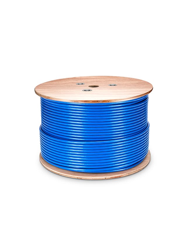 1000ft (305m) Cat6 Shielded and Foiled (SF/UTP) Solid PVC CMR Blue Bulk Ethernet Cable