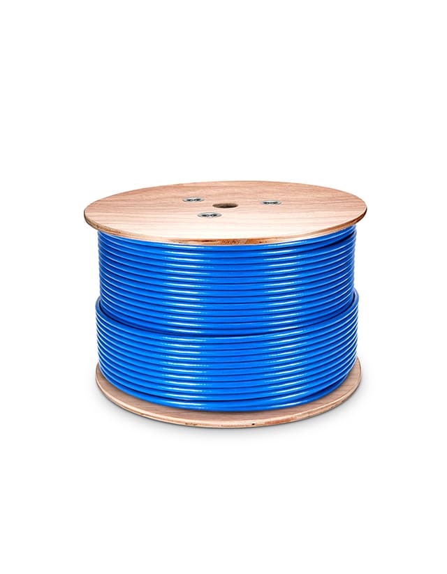 1000ft (305m) Cat5e Foiled (FTP) Solid PVC CMR Blue Bulk Ethernet Cable