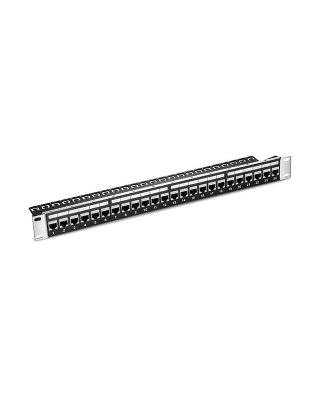 1U 24 Ports Cat6 Shielded Feed-Through High Quality Patch Panel