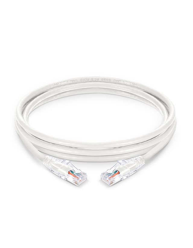 Cat5e Snagless Unshielded (UTP) PVC CM White Patch Cable, 6in