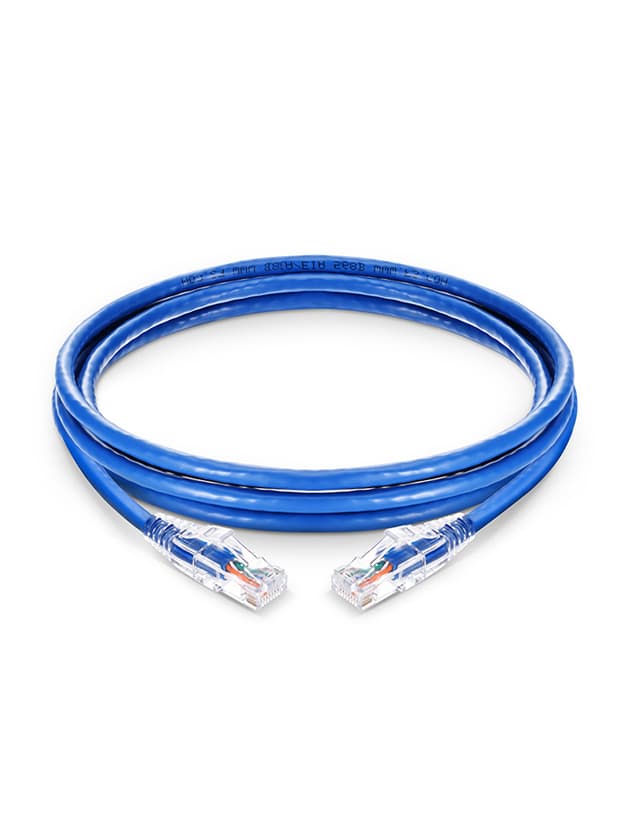 Cat5e Snagless Unshielded (UTP) PVC CM Blue Patch Cable, 6in