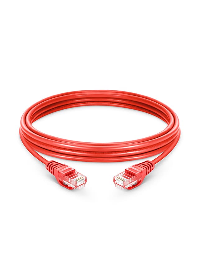 Cat5e Snagless Unshielded (UTP) PVC Red Patch Cable, 5ft