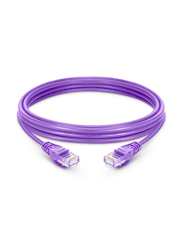 Cat5e Snagless Unshielded (UTP) PVC Purple Patch Cable, 6.6ft