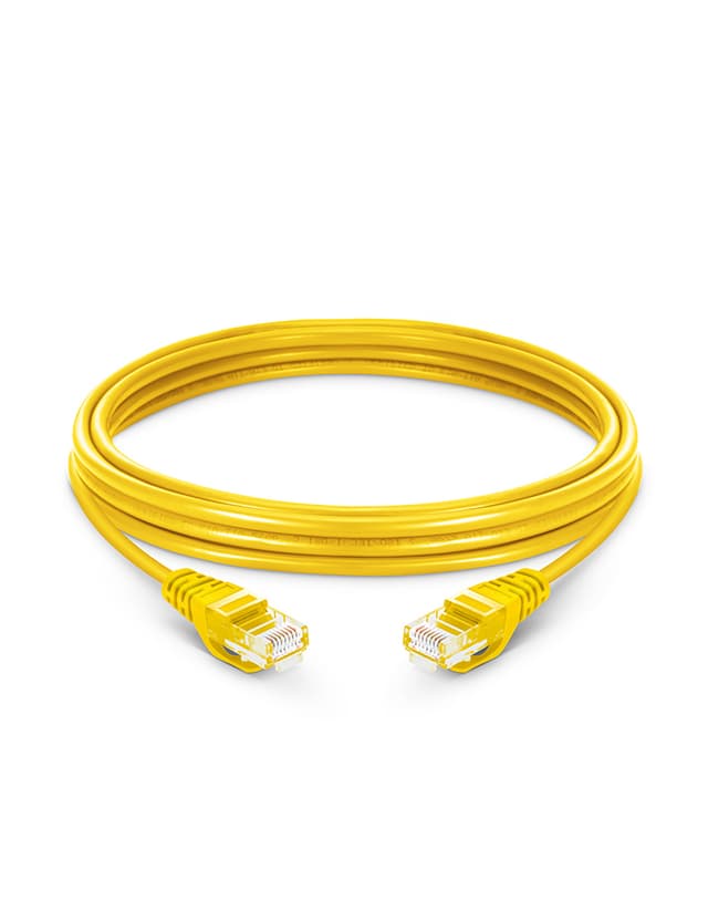 Cat5e Snagless Unshielded (UTP) PVC Yellow Patch Cable, 3.3ft
