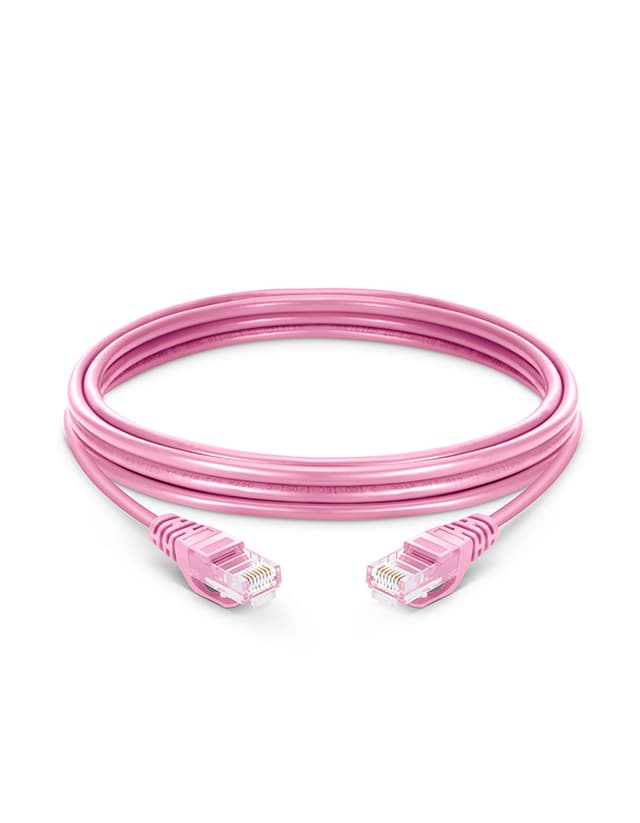 Cat5e Snagless Unshielded (UTP) PVC Pink Patch Cable, 3.3ft