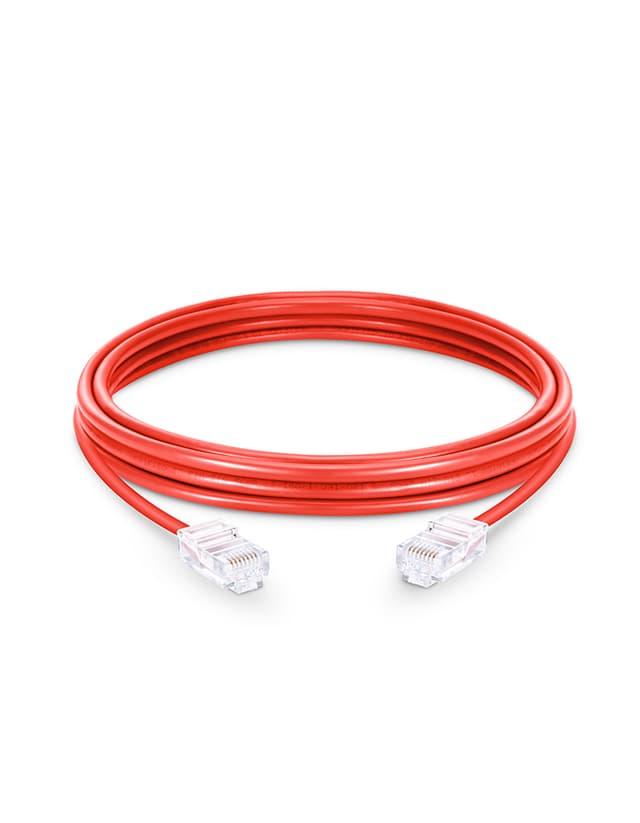 Cat5e Non-booted Unshielded (UTP) PVC Red Patch Cable, 6in