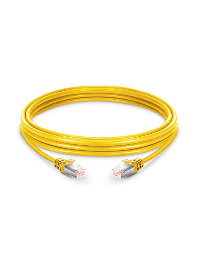 Cat5e Snagless Shielded (FTP) PVC Yellow Patch Cable, 23ft