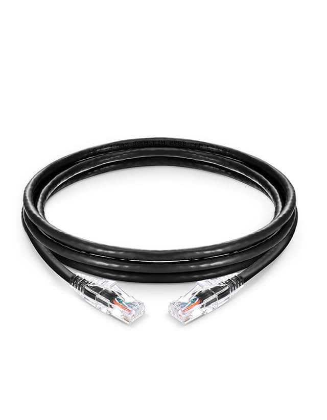 Cat6 Snagless Unshielded (UTP) PVC CM Black Patch Cable, 6in
