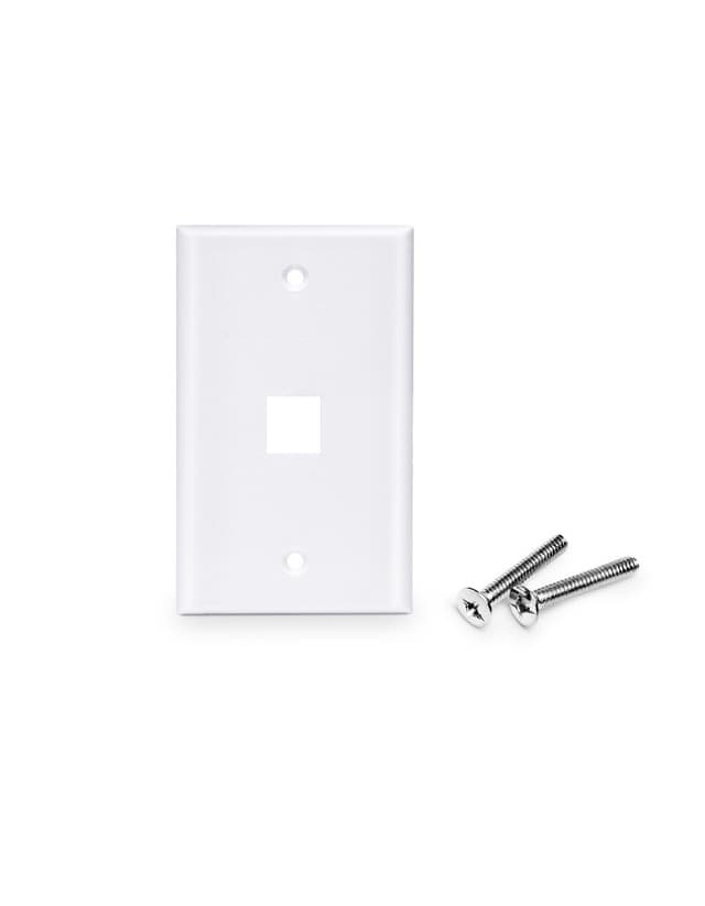 Keystone Single Gang Wall Plate, One Port