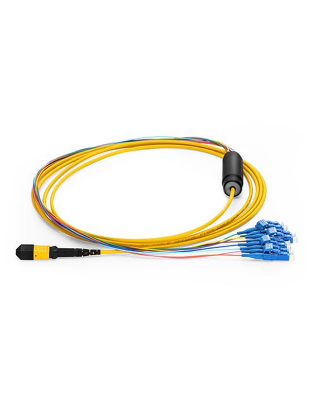 MTP Female to LC, OS2 LSZH Type A,8 Fibers Elite Breakout Cable, 3m