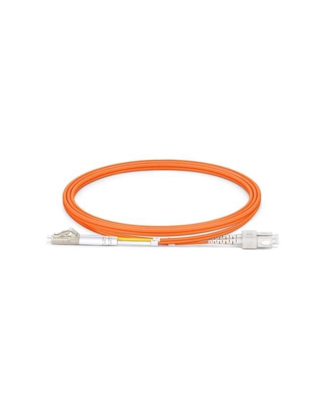 LC to SC UPC Duplex OM2 2.0mm PVC Fiber Patch Cable, 1m