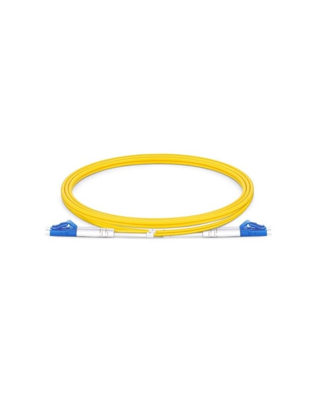 LC to LC UPC Duplex OS2 2.0mm PVC Fiber Patch Cable, 1m