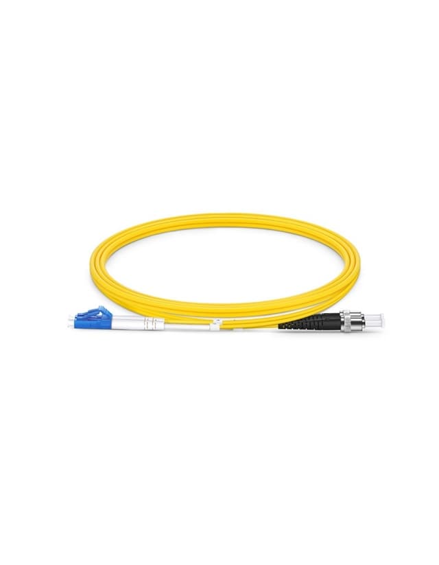 LC to ST UPC Duplex OS2 2.0mm PVC Fiber Patch Cable, 1m