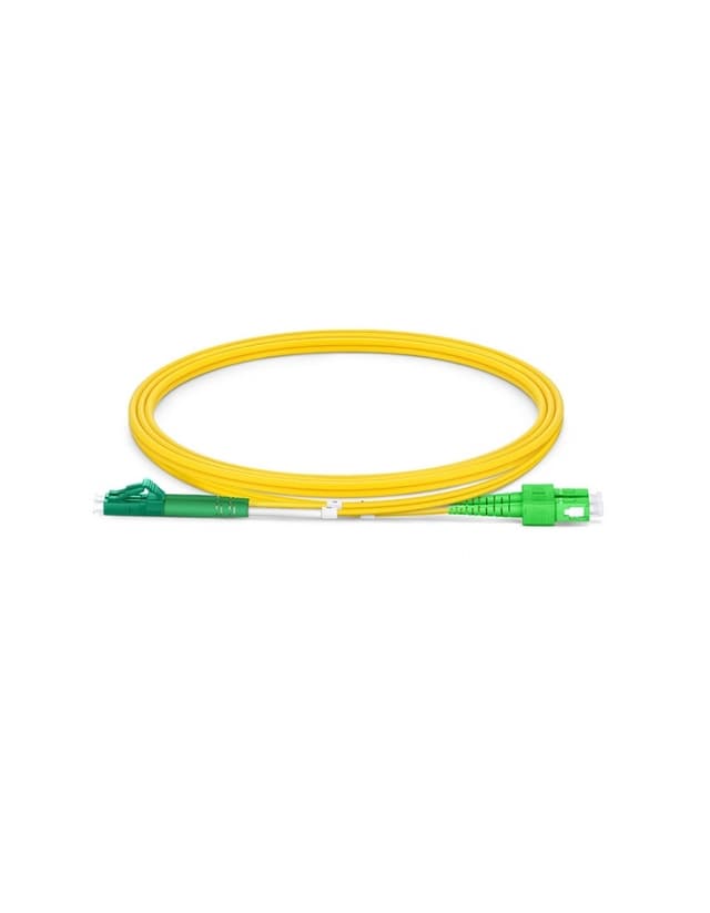 LC to SC APC Duplex OS2 2.0mm PVC Fiber Patch Cable, 1m