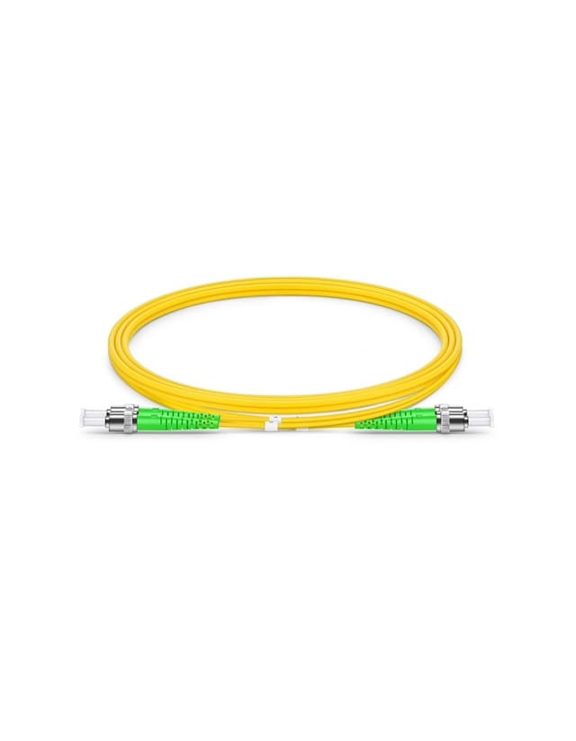ST to ST APC Duplex OS2 2.0mm PVC Fiber Patch Cable, 1m