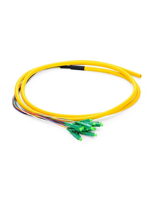 LC APC 12 Fibers OS2 Bunch PVC 0.9mm Pigtail, 1.5m