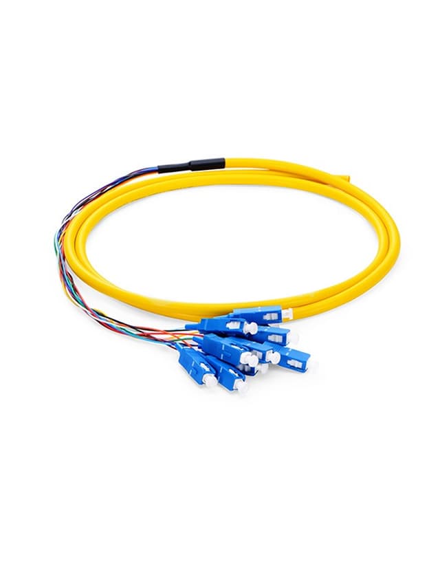 SC UPC 12 Fibers OS2 Bunch PVC 0.9mm Pigtail, 1.5m