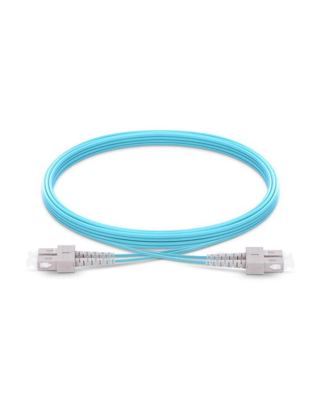 SC to SC UPC Duplex OM4 Armored PVC Fiber Patch Cable, 1m