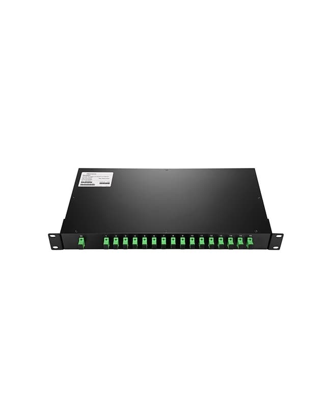 1x16 PLC Fiber Splitter, 1U 19" Rack Mount, SC/APC, Singlemode