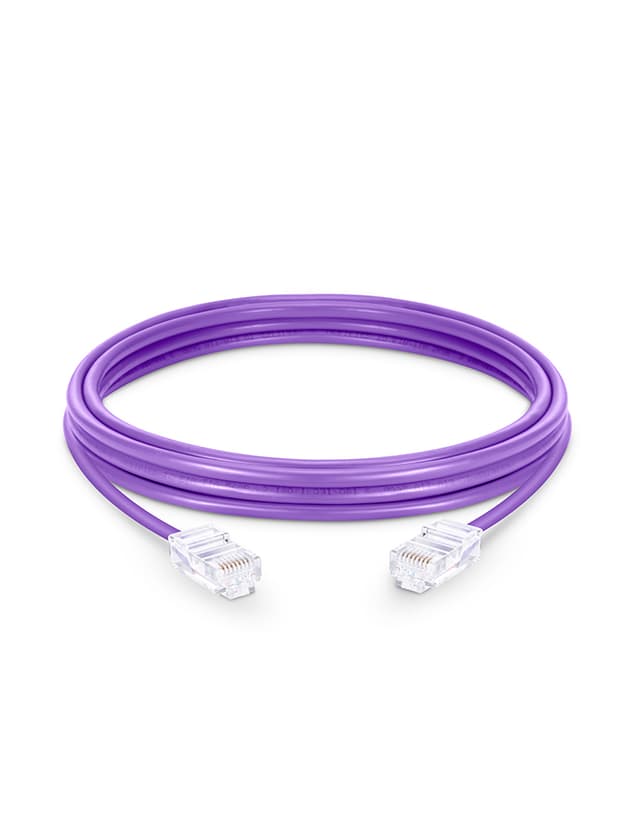Cat5e Non-booted Unshielded (UTP) PVC Purple Patch Cable, 6in