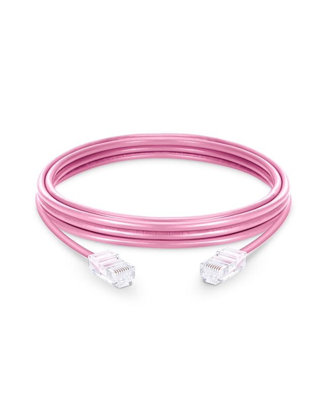 Cat5e Non-booted Unshielded (UTP) PVC Pink Patch Cable, 3.3ft