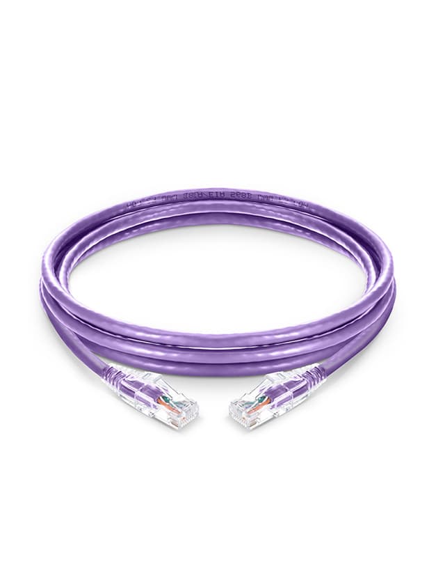 Cat6 Snagless Unshielded (UTP) PVC CM Purple Patch Cable, 6in