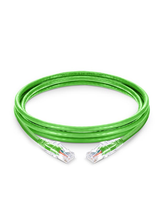 Cat6 Snagless Unshielded (UTP) PVC CM Green Patch Cable, 6in