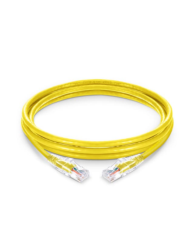 Cat6 Snagless Unshielded (UTP) PVC CM Yellow Patch Cable, 6in