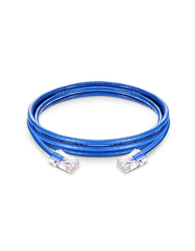 Cat6 Non-booted Unshielded (UTP) PVC CM Blue Patch Cable, 6in