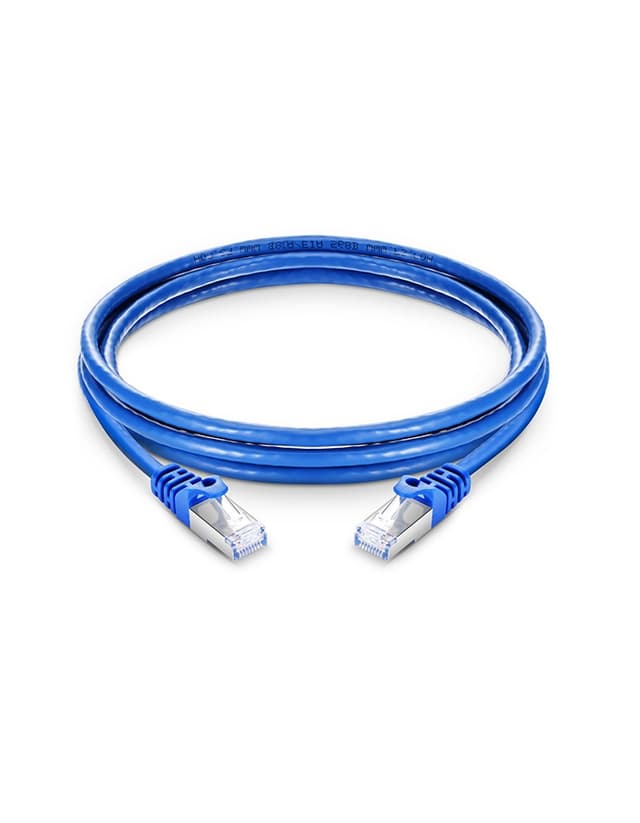 Cat6 Snagless Shielded (SFTP) PVC Blue Patch Cable, 6in