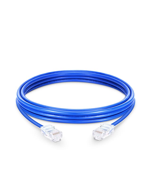 Cat6 Non-booted Unshielded (UTP) PVC Blue Patch Cable, 6.6ft